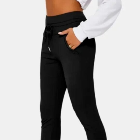 NWT Halara High Waisted Drawstring Side Pocket Full Length Joggers L Black #103Y - Picture 12 of 16